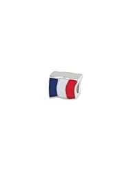 Sterling Silver France Flag Charm for 3mm Charm Bracelets
