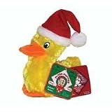 Babble Buddies Holiday Duck Dog Toy - Small - Lemon