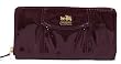 Coach Madison Pleated Patent Leather Accordion Zip Around Wallet 46620 Plum Purple