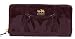 Coach Madison Pleated Patent Leather Accordion Zip Around Wallet 46620 Plum Purple