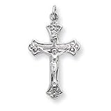 Sterling Silver Crucifix Pendant with 20 Inch Sterling Silver Chain