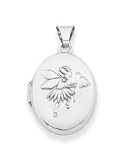 Genuine IceCarats Designer Jewelry Gift Sterling Silver Fairy 17Mm 2-Frame Oval Locket