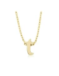 Golden Initial T Pendant Necklace