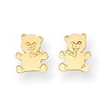 14k Teddy Bear Childrens Earrings