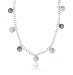 Sterling Silver Iridescent Gray and Black Freshwater Coin Pearl Graduated Necklace