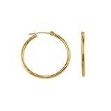 10k Gold Diamond-Cut Hoop Earrings 19 mm