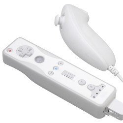 Solid and Two-Tone Silicone Skin Cases for Nintendo Wii Remote Control & Nunchuk - 13 Color Options (White)