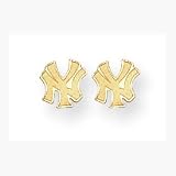 N.Y. Yankees 14kt gold post earrings