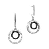 10kt. White Gold, 1/2 ct. tw. Black & White Circle Earrings