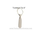 Toddlers Kids Solid Cream Ivory Zipper Necktie Tie