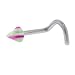 Green Purple Striped Cone Nose Ring