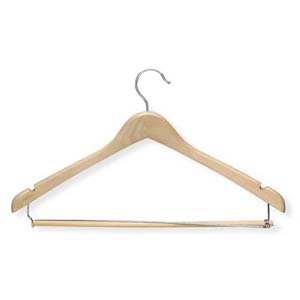 Honey-Can-Do HNGT01264  Contoured Suit Hanger with Locking Bar Maple, 6-Pack