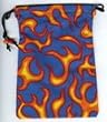Gallant Hand: Cotton Gamer Dice Bag - Blue Flrame (5"x7") - Holds Approximately 90-100 Dice