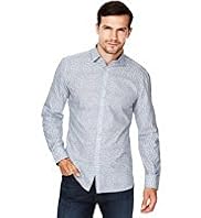 Big & Tall Autograph Slim Fit Pure Cotton Leaf Print Shirt