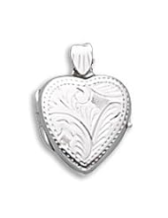 Silverflake -Small Etched Heart Locket