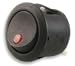 Round Rocker Switch Panel Mounted Spst, Black, Red Led - Gvc