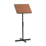 Safco Medium Oak Adjustable Speaker Stand