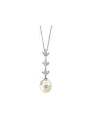 South Sea Pearl & Diamond Necklace 10mm 14K White Gold