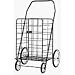 Folding Shopping cart with SOLID TIRES - (Black) -150 capacity