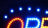 Open Colored Flashing LED Sign Window Display