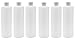 16 OZ PLASTIC SQUEEZE BOTTLES WITH FLIP TOP DISPENSER CAP FOR LIQUIDS/OILS/SHAMPOOS SET OF 6 (6, WHITE CAPS)