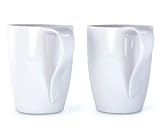 Set of 2 White Porcelain Coffee Mugs by Cuisinox - 12 oz