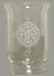 Individually Hand Etched Nautical Compass Glass Candle Shade 5.5"H Set of Two