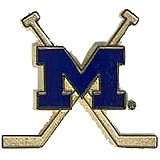Michigan Wolverines Hockey M Logo and Cross Sticks Pin