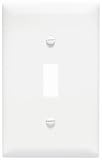 Pass & Seymour TradeMaster One-Gang One-Toggle Wall Plate, White, 10-Pack #TP1WCP