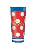 Milk Glass, Milch, White Dots on Red, Designer Color Enamel Milk Glass in a Milk Carton Gift Box