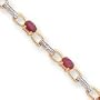 14k Diamonds and Rubies Fancy Diamond Ruby Bracelet - 7 Inch - Lobster Claw - JewelryWeb