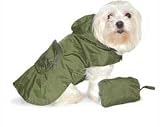 Dark Green Pocket Rain Coat for Dogs -Extra Large