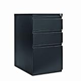 Three-Drawer Mobile File Pedestal w/Full-Length Pull, 23 Deep, Black (ALEPB532823BL)
