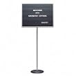 Quartet 7921M Adjustable Single-Pedestal Magnetic Letter Board, 24 x 18, Black, Gray Frame