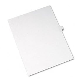 Allstate-Style Legal Side Tab Divider, Title: 12, Letter, White, 25/Pack