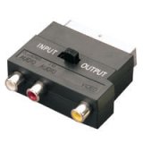 SB06 SCART adaptor, stereo audio & video in/out - nickel plated, Bulk
