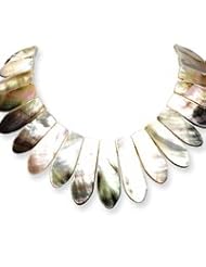Hand-made Mother of Pearl Bib Necklace QH2175-16"