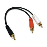 C2G / Cables to Go 03161 Value Series One RCA Mono Male to Two RCA Stereo Male Y-Cable (6 Inch) Black
