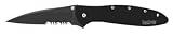 Kershaw Ken Onion Black Leek Serrated Folding Knife with Speed Safe