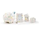 Baby Boy 4 Piece Gift Set With My First Bank, Photo Frame, My First Curl Cup And My First Tooth Cup with Lids Great Keepsake Gift For New Baby