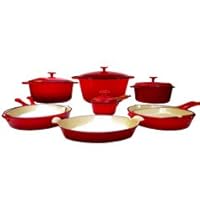 FancyCook 13 Piece Enameled Cast Iron Red Cookware Set. Super Sale!