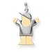 14k Two-Tone Puffed Boy with Hat on Right Engraveable Charm - JewelryWeb