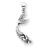 Sterling Silver Antiqued Mermaid Pendant