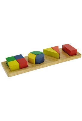 Childrens Toyshop  Toys : Wooden Fraction Puzzles - Mixed Shapes