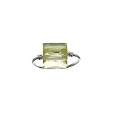 Sterling Silver Lime CZ Square Box Toe Ring