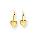 14k Leverback Heart Earrings