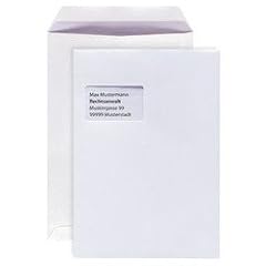 Versandtasche DIN C4, selbstklebend, wei�, mit Fenster (45 x 90 mm), Packung: 25 St�ck
