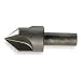 KEO 51252 High-Speed Steel Single-End Countersink, Uncoated (Bright) Finish, 3 Flutes, 120 Degree Point Angle, Round Shank, 1/2" Shank Diameter, 1-1/4" Body Diameter