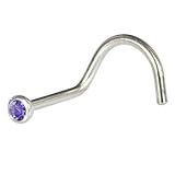 Austrian Crystal TANZANITE Screw Nose Ring