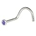 Austrian Crystal TANZANITE Screw Nose Ring